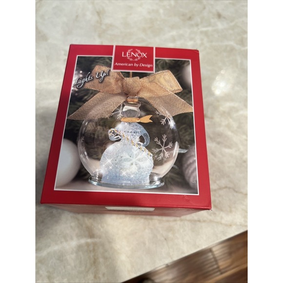Lenox Other - Lenox American by Design Light UpWonder Ball Snowman Color Changing Lit Ornament